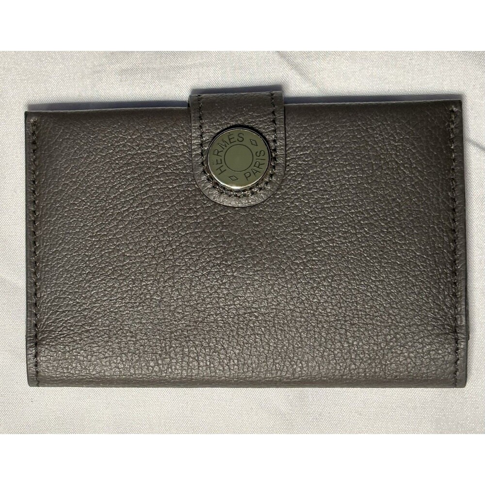 Hermes R.M.S. Card Holder Gris Meyer Evercolor 2023 B Stamp